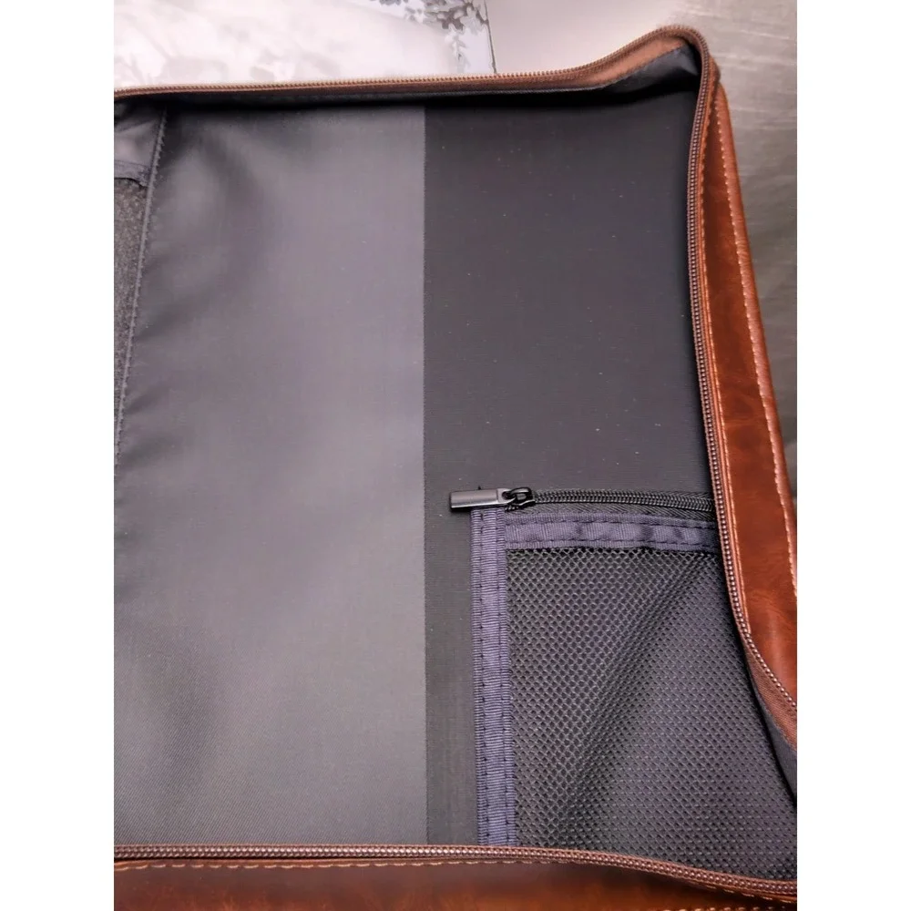 FINPAC Leather Bible Cover Carrying Book Zip Case with Zippered Pocket 12X9